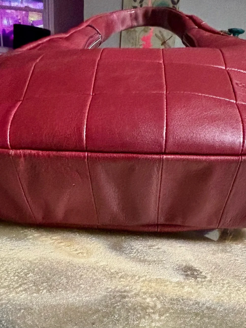 Coach Coachtopia Alter/Ego Crescent Shoulder Bag Dark Ruby CCM62 Quilted Hobo